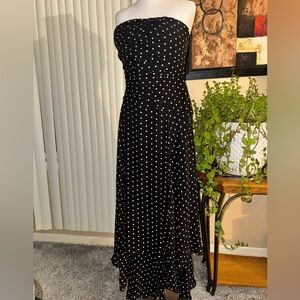 Vintage Carmen Marc Valvo Collection silk polka dot dress